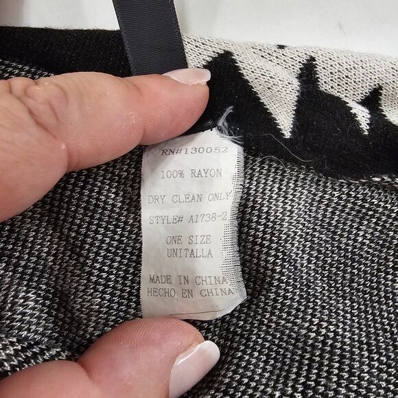 Southwestern Aztec Tribal Long Knit Duster Sweater Vest Womens OS Maroon Black - Picture 6 of 7